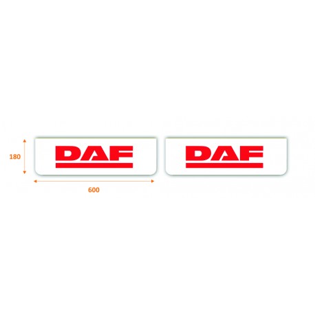 Faldilla  delantera color blanco 600x180 logo DAF rojo