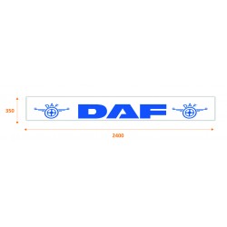 Faldilla  trasera blanca 2400x350 logo DAF azul