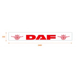 Faldilla trasera blanca 2400x350 logo DAF rojo