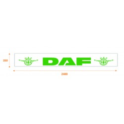Faldilla  trasera blanca 2400x350 logo DAF verde
