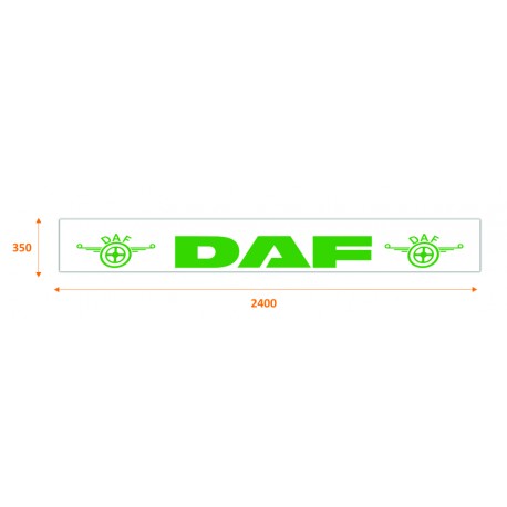 Faldilla  trasera blanca 2400x350 logo DAF verde