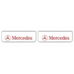 Faldilla delantera color blanco 600x180 logo MERCEDES rojo