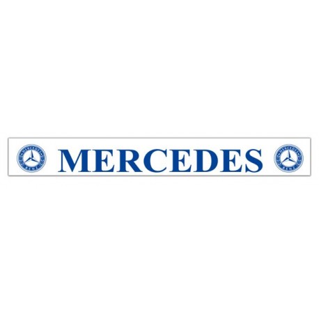Faldilla  trasera blanca 2400x350 logo MERCEDES azul