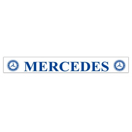 Faldilla  trasera blanca 2400x350 logo MERCEDES azul