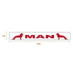 Faldilla  trasera blanca 2400x350 logo MAN rojo