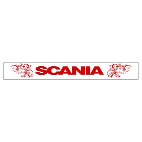 Faldilla  trasera blanca 2400x350 logo SCANIA rojo